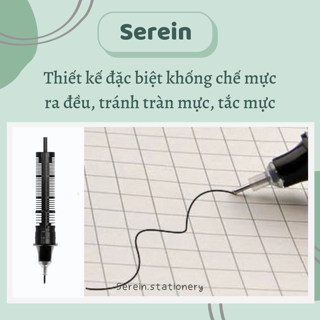 Bút gel mực nước dupe muji SEREIN bút muji ngòi nhỏ 0.5mm văn phòng phẩm phong cách Hàn Quốc