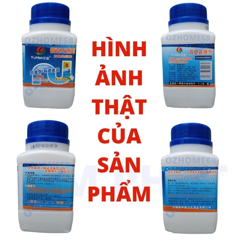 Bột Thông Cống Cực Mạnh, bột thông ống YUHAO Siêu Thần Thánh, Thông Tắc Cống, Đường Ống,Bồn Cầu, Bổn rửa,268G Thế Hệ Mới