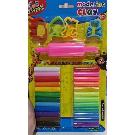 ĐẤT NẶN THÁI 24 MÀU KÈM PHỤ KIỆN (MÃ T300)