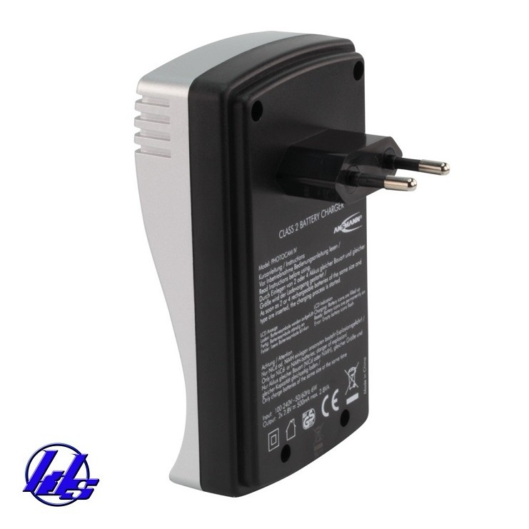 Bộ sạc nhanh tự ngắt, có màn hình Ansmann Photocam IV với 4 rảnh sạc pin AA, AAA
