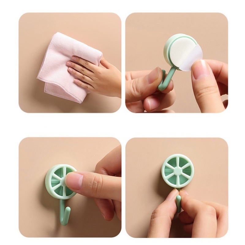 Móc treo quần áo mũ nón đồ nhà bếp dán tường hình lát chanh tự dính trang trí nội thất chịu tải mạnh sáng tạo