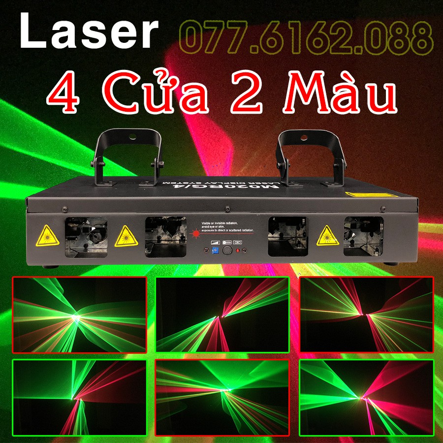 Đèn laser quét tia DJ 4 mắt cảm ứng nhạc