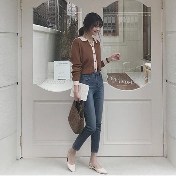 Linki ✤ Áo Khoác cardigan Dệt Kim Tay Dài Dáng Rộng Phong Cách Hàn Quốc Thời Trang