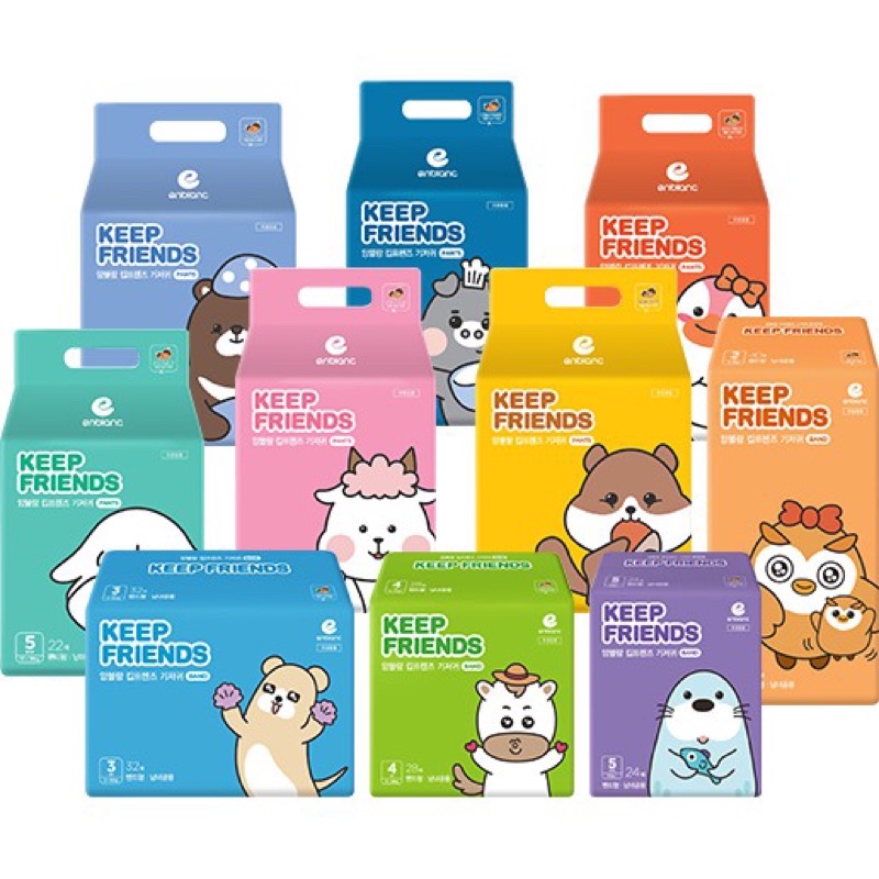 Bỉm KEEP FRIEND đủ size S40/M32/L28/L26/XL22/XXXL18  nội địa Hàn Quốc cho bé từ ss đến 18kg