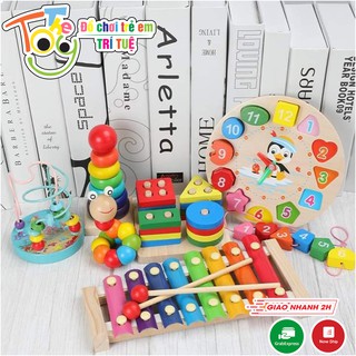Combo bộ đồ chơi gỗ foxi 6 món cho các bé Đồ Chơi Trẻ Em Trí Tuệ The Toy