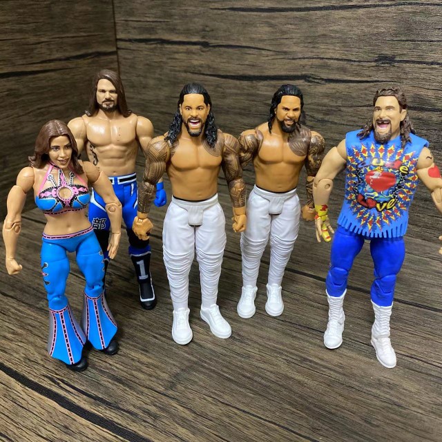 ✨Ins Mattel WWE Wrestler Mô Hình Đầu Búp Bê Arena Trong Suốt Điêu Khắc Tinh Tế Có Thể Di Chuyển