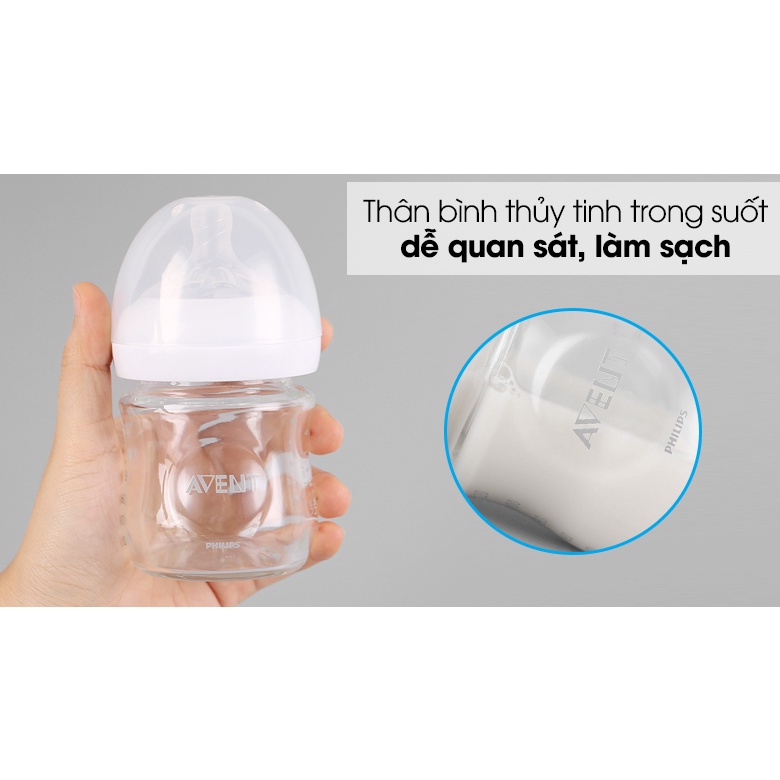 Bình sữa Philips Avent Natural thủy tinh 120 240ml Nguyên Hộp Bình đơn