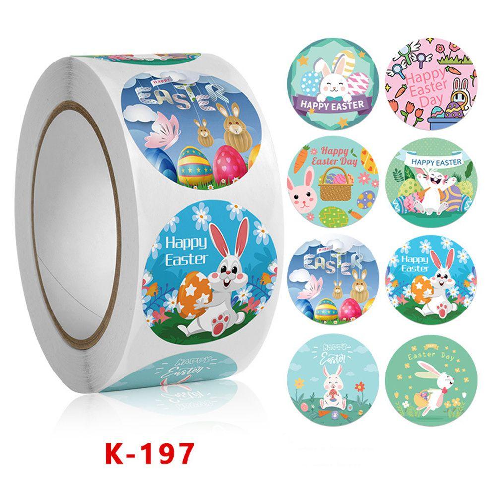 CHOOKEY Cuộn 500 Nhãn Dán Tự Dính Trang Trí Sổ Lưu Niệm Hình Thỏ Phục Sinh
