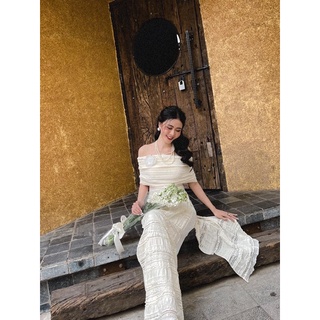[ SALE OFF ] Áo dài kiểu trễ vai