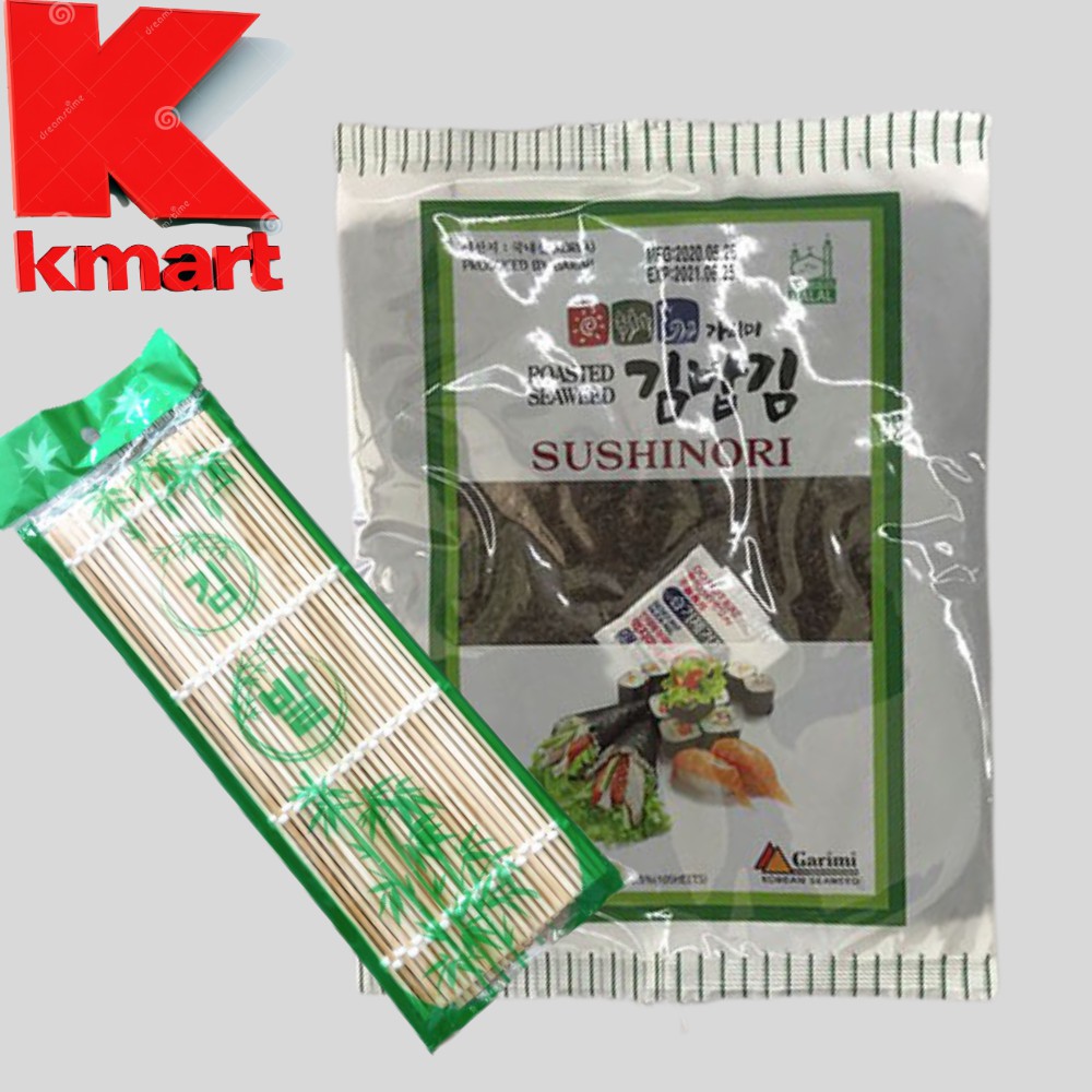 Combo 10 Lá Kim Cuốn Kimbab + Mành Cuốn KimBab Dẹp Tre Xanh - Nhập Khẩu Hàn Quốc