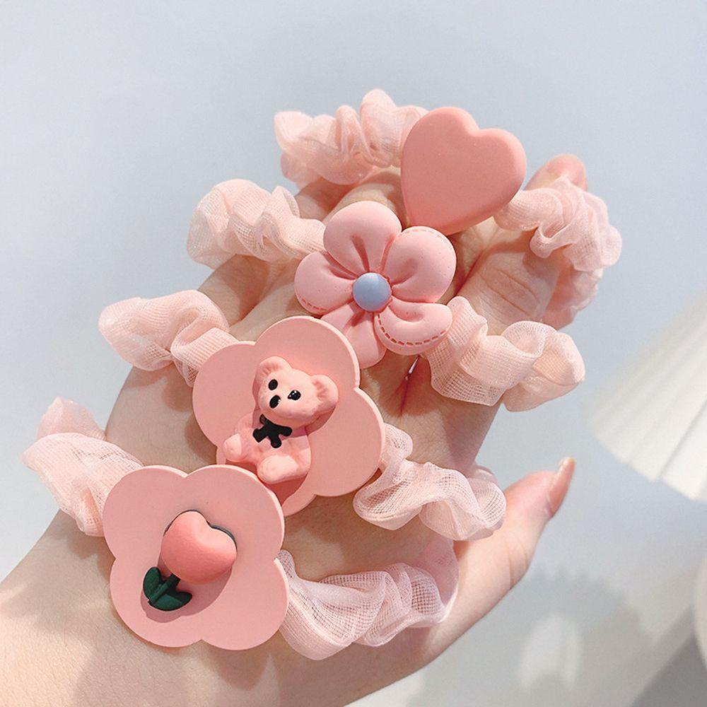 Dây Cột Tóc Đuôi Ngựa Hình Trái Tim / Gấu Kiểu Hàn Quốc Dễ Thương Cho Bé Giá Đ