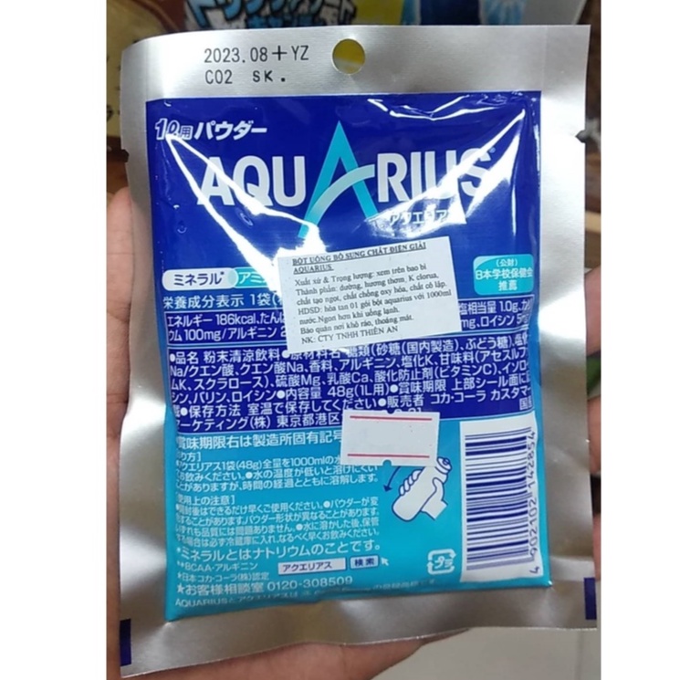 Bột bù điện giải bổ sung Ion Aquarius 48g/1L nước
