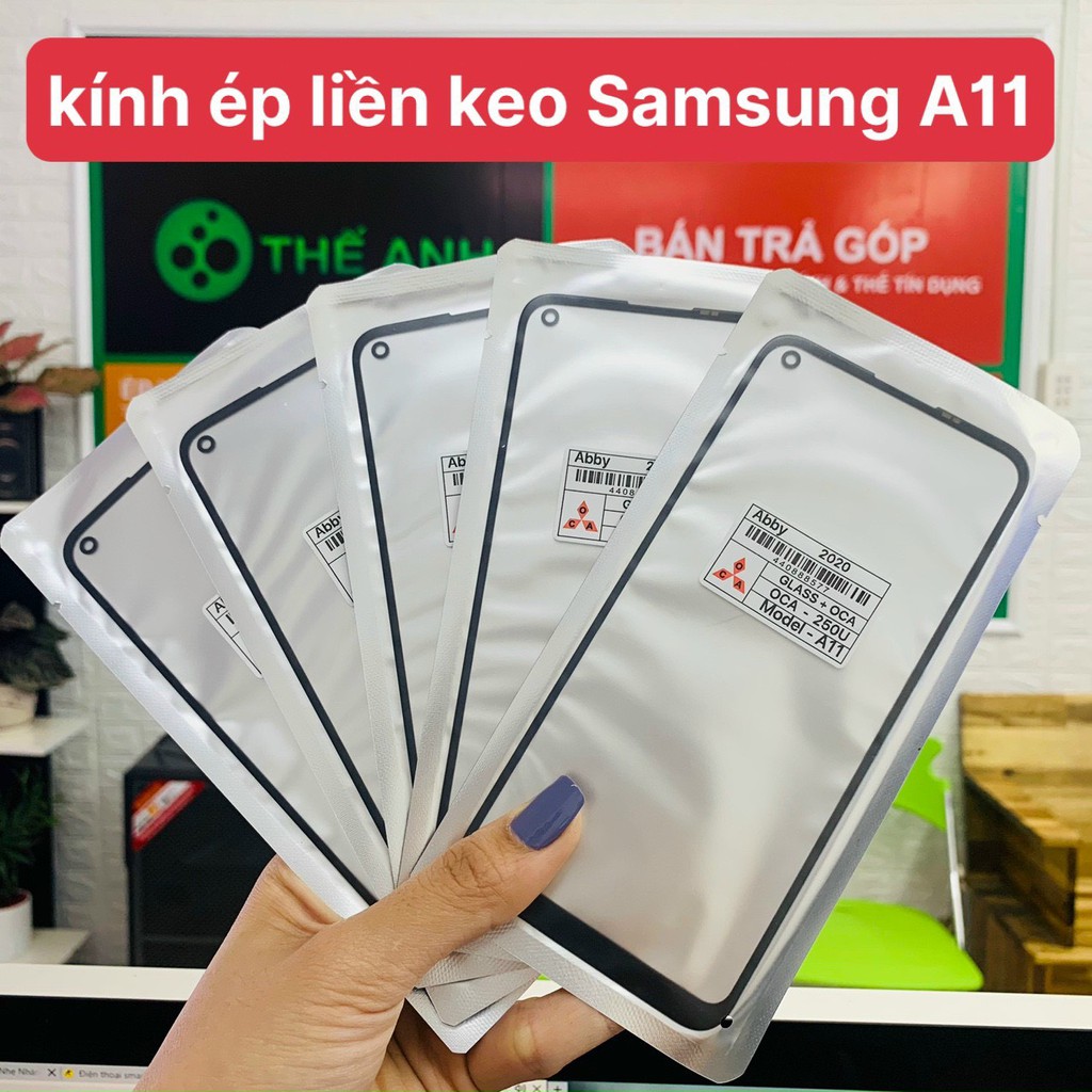 Kính ép màn hình có keo sẵn cho Samsung A11 OCA