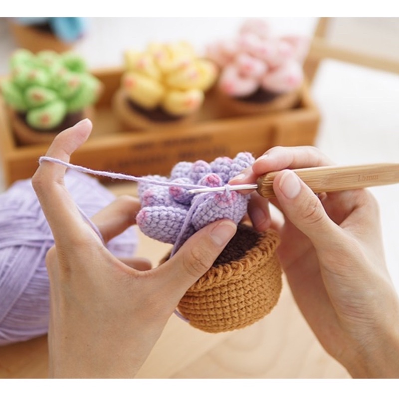 DIY Gói Nguyên Liệu Móc Chậu Hoa Len Sen Đá  🪷 - Quà Tặng Handmade Tự Làm Decor [Có hướng dẫn]