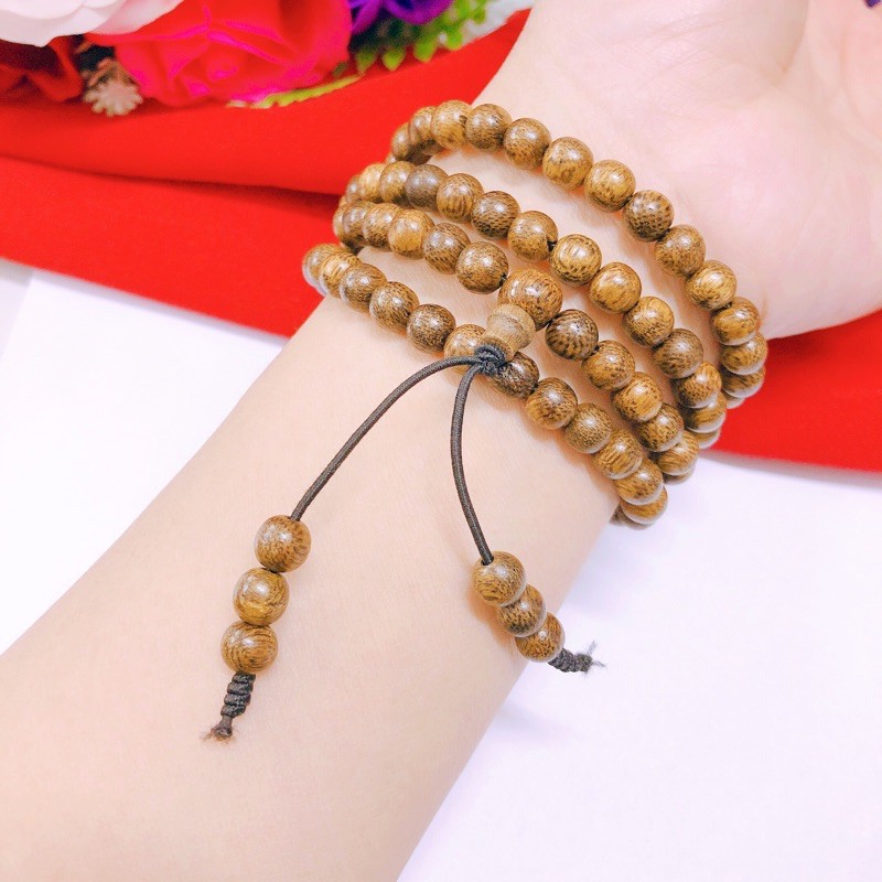 Vòng trầm, chuỗi trầm 108 hạt 6ly siêu đẹp, mùi thơm nhẹ