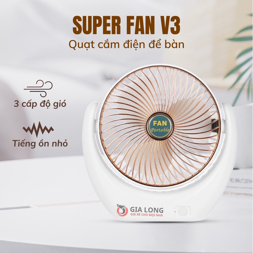 Quạt Cắm Điện Để Bàn Mini For Summer, 3 Mức Độ Gió Cực Mạnh, Nhỏ Gọn Tiện Lợi