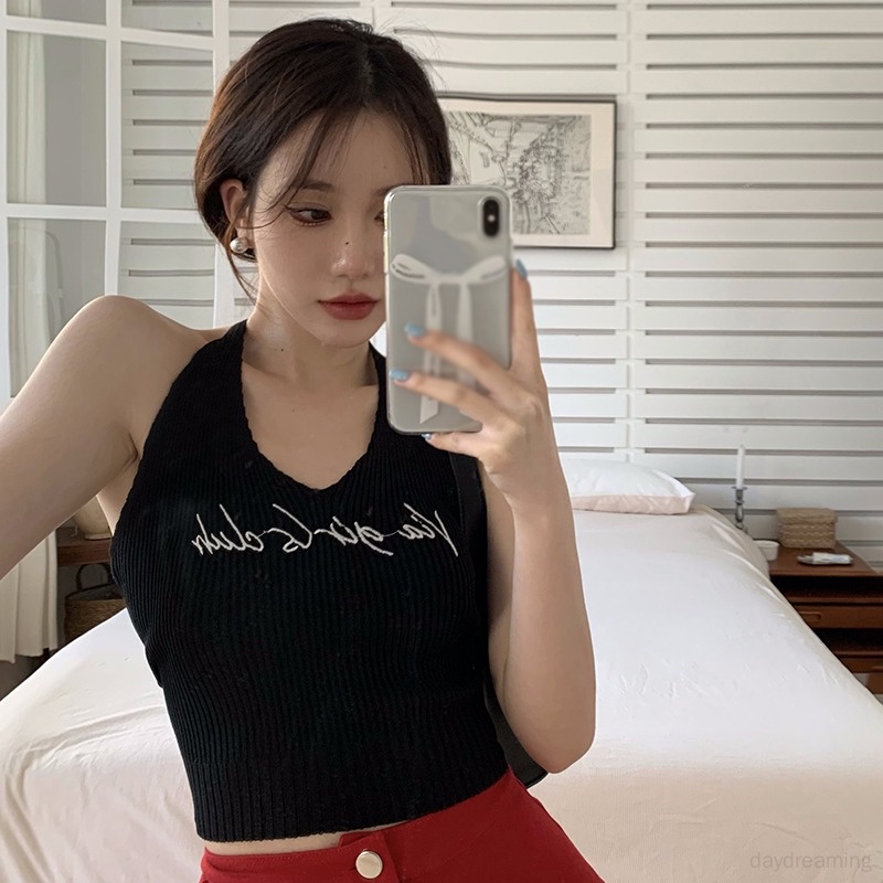 Dây đeo lưng nữ nhẹ nhàng chữ cái thêu dệt kim treo Cổ SExy nội thất mẫu mới mùa hè
