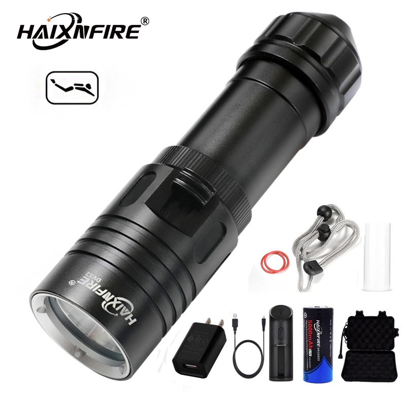 Haixnfire DV32 Đèn pin cầm tay  XM-L2 26650 chống nước dùng để lặn