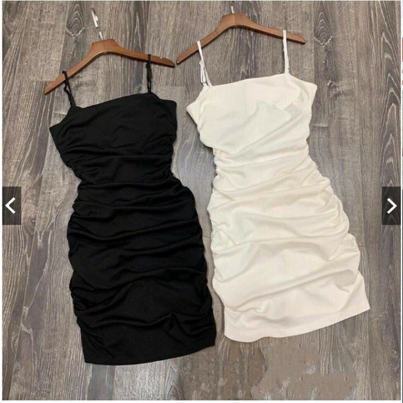 VÁY 2 DÂY NHÚN COTTON XỊN - DÂY TỰ CHỈNH CN-2SNC
