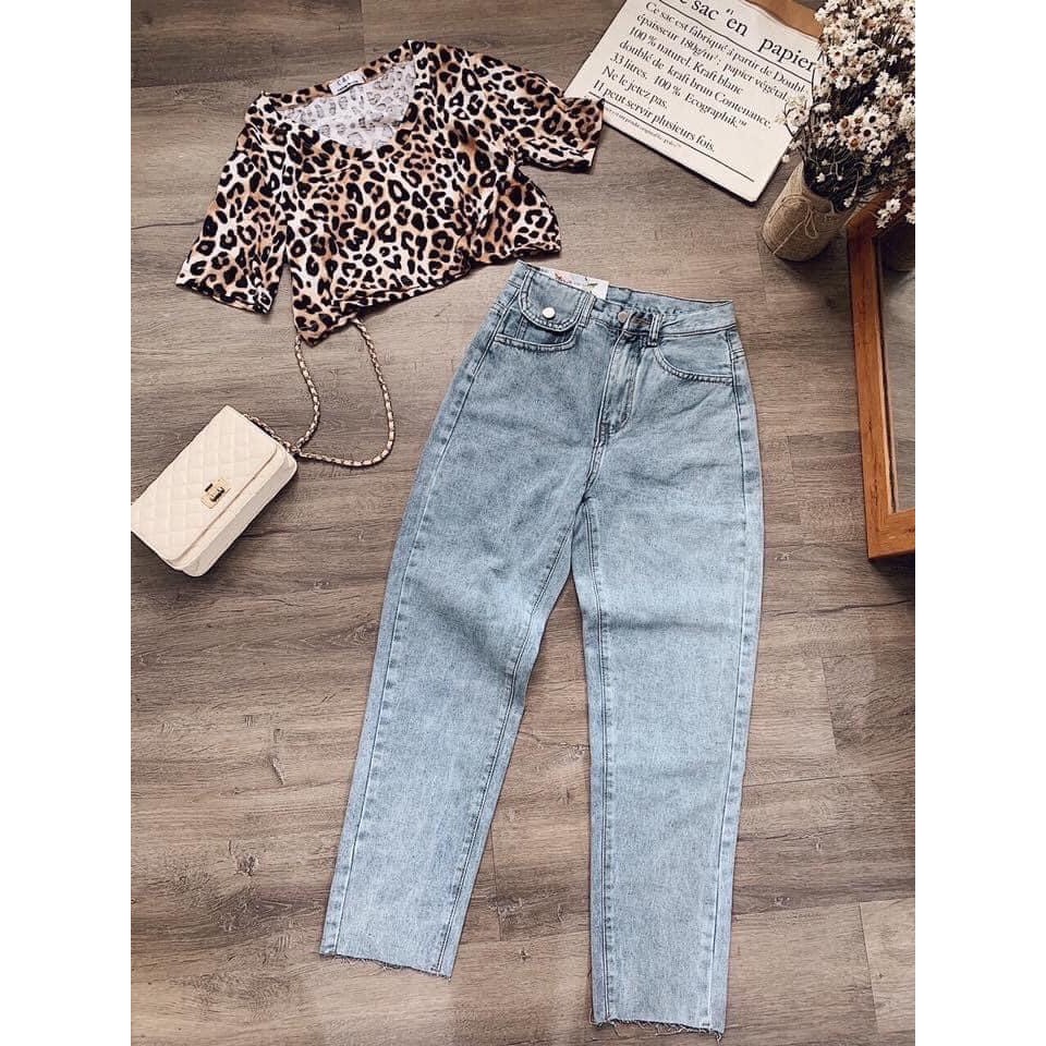 Quần baggy jean nữ  cotton trơn | BigBuy360 - bigbuy360.vn