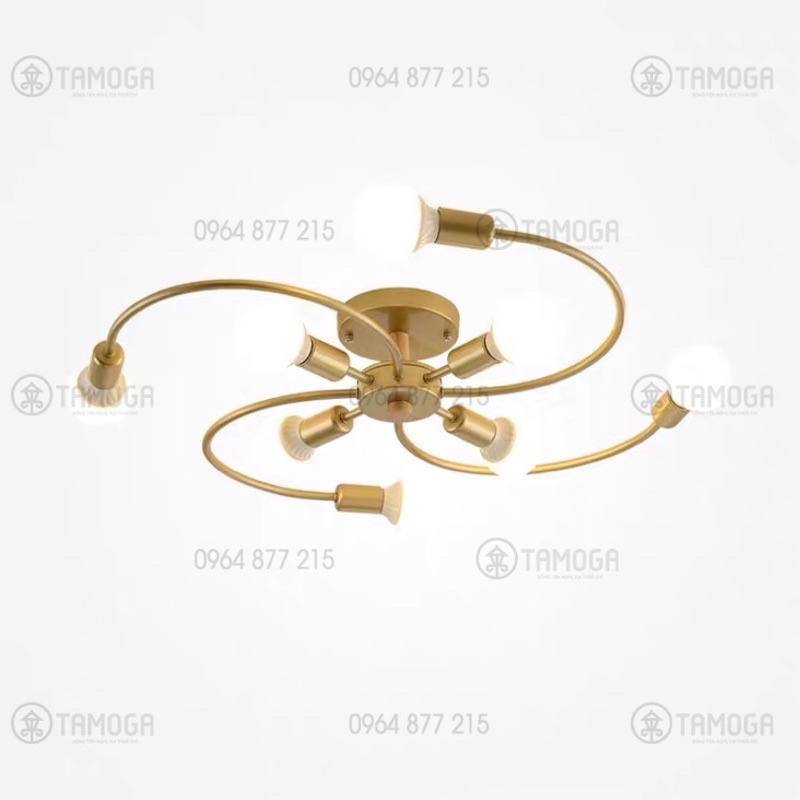 Đèn treo trần, đèn trang trí phòng khách chữ S 6 tay, 8 tay DCH 1190