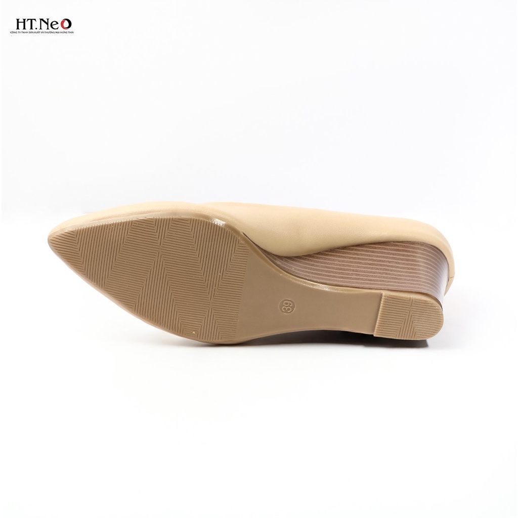 Giày công sở nữ đế xuồng HT.NEO da bò xịn đế kếp siêu bền và chắc chân lên dáng cực sang cực đẹp CS69-nude