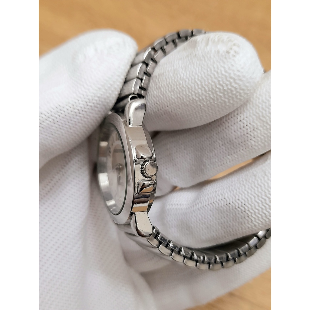 Đồng hồ nữ Vitaroso hàng si Nhật dây chun full màu bạc