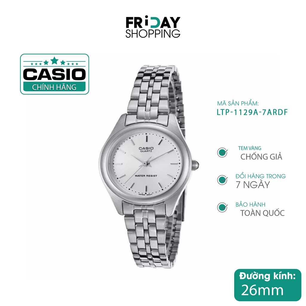 Đồng hồ nữ Casio LTP-1129A dây kim loại chính hãng Fridayshopping