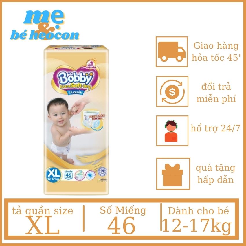 [Hàng Chính Hãng] Tả Quần Cao Cấp Bobby Extra Soft Dry XL50 - Mevabeheocon