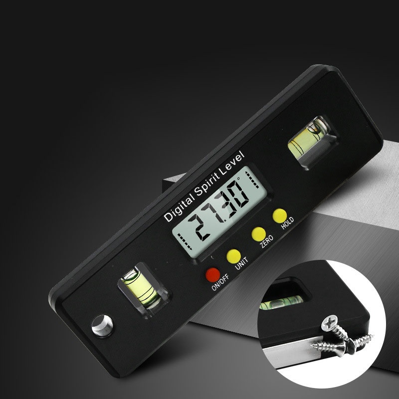 Thước Nivo,Ni vô cân bằng đo góc điện tử có nam châm dài 100mm sẵn pin- thước đo góc nghiêng điện tử