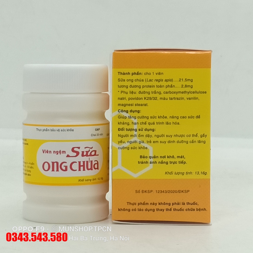 Viên ngậm SỮA ONG CHÚA chai 20 viên