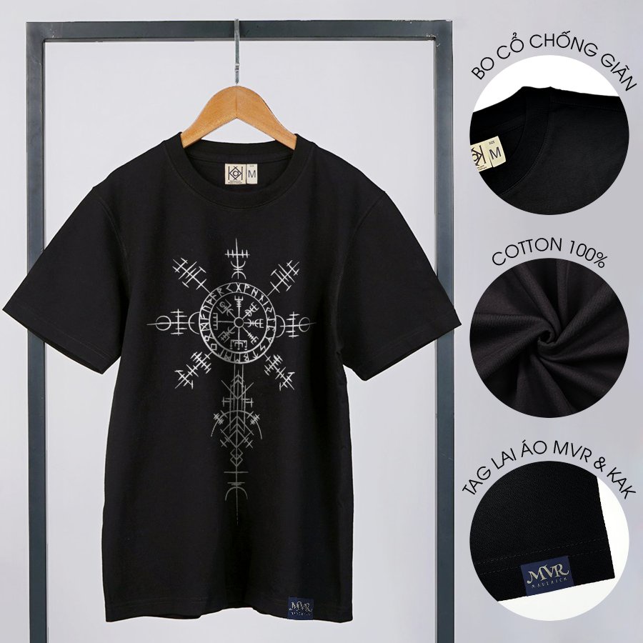 Áo thun nam nữ cổ tròn Cotton thoáng mát kí hiệu thời viking MVR KK3946