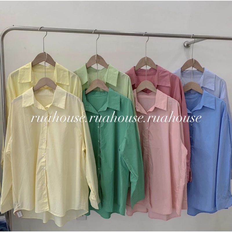 Áo Sơ Mi Trơn Màu Pastel  2hand