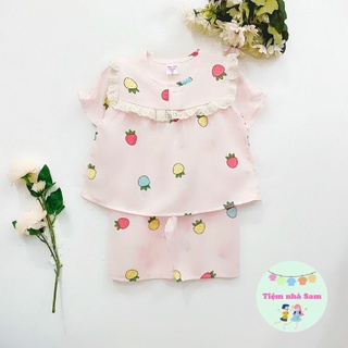 Đồ bộ tole lanh tay ngắn quần lửng cho bé gái size 13-33kg