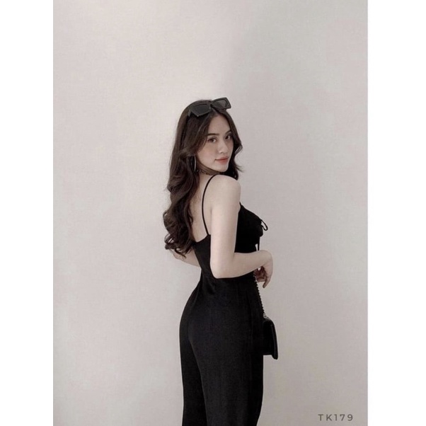 Jum hai dây suông ngực cột nơ tinh tế