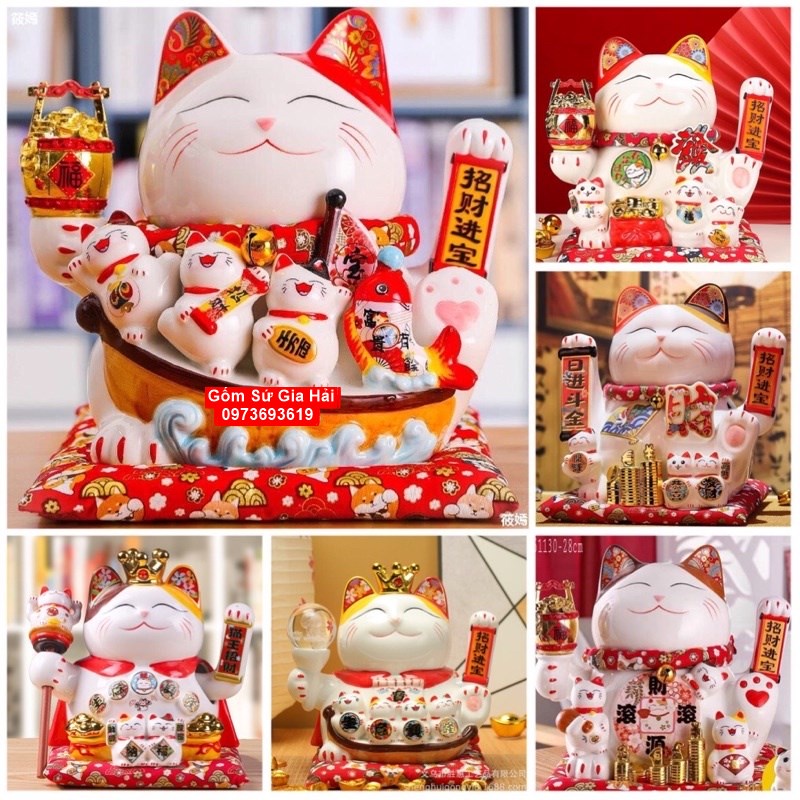 ♥️ĐỔI TRẢ MIỄN PHÍ NẾU BỂ VỠ♥️ Mèo thần tài, mèo may mắn maneki Neko vẫy tay đủ size