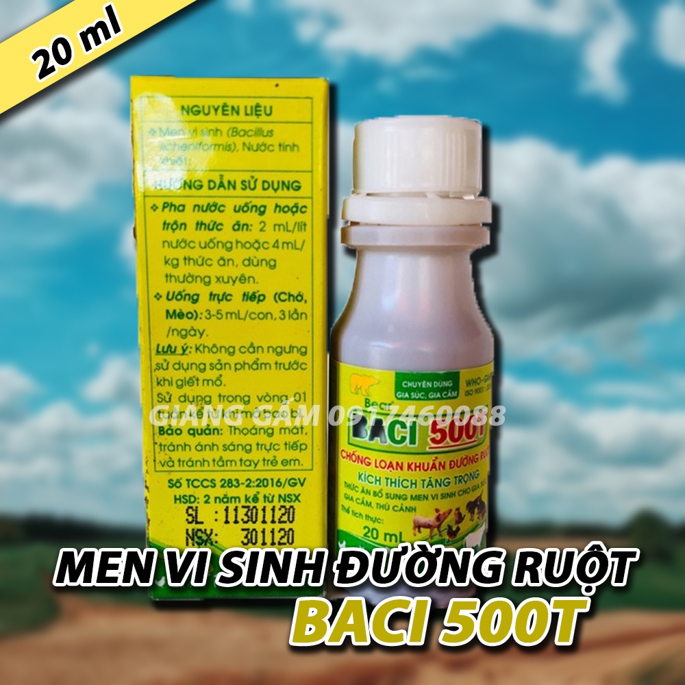 MEN TIÊU HÓA CHO THÚ CƯNG - BACI 500T 20ML