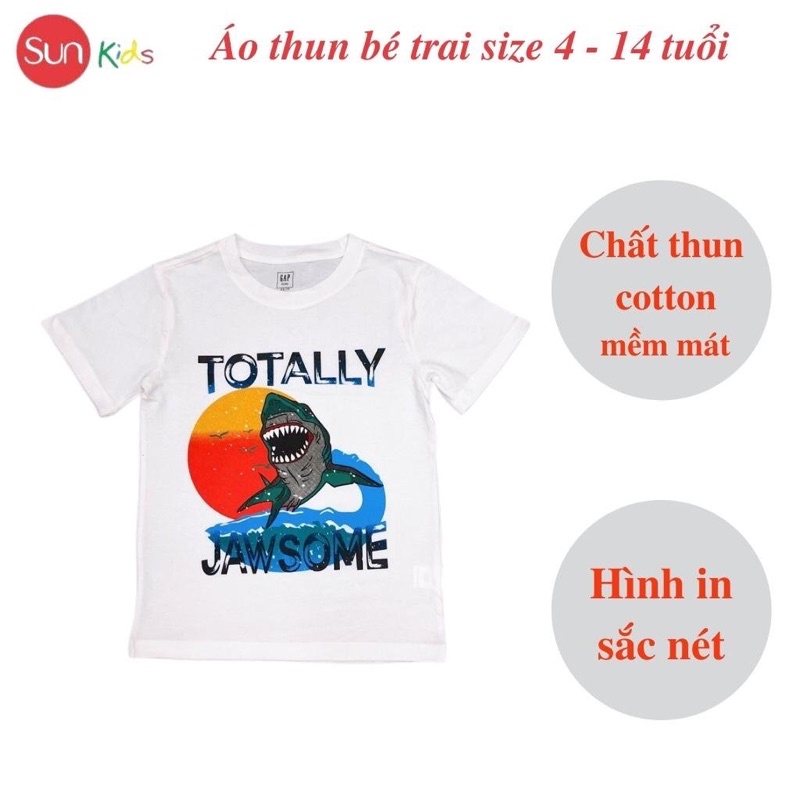 Áo thun bé trai, áo phông cho bé trai chất cotton nhiều màu, size 4-14 tuổi - SUNKIDS1