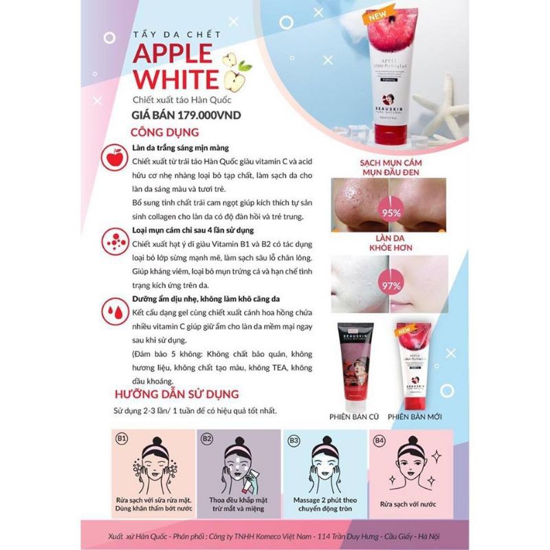 Tẩy Da Chết Beauskin Apple White Peeling Gel 150ml