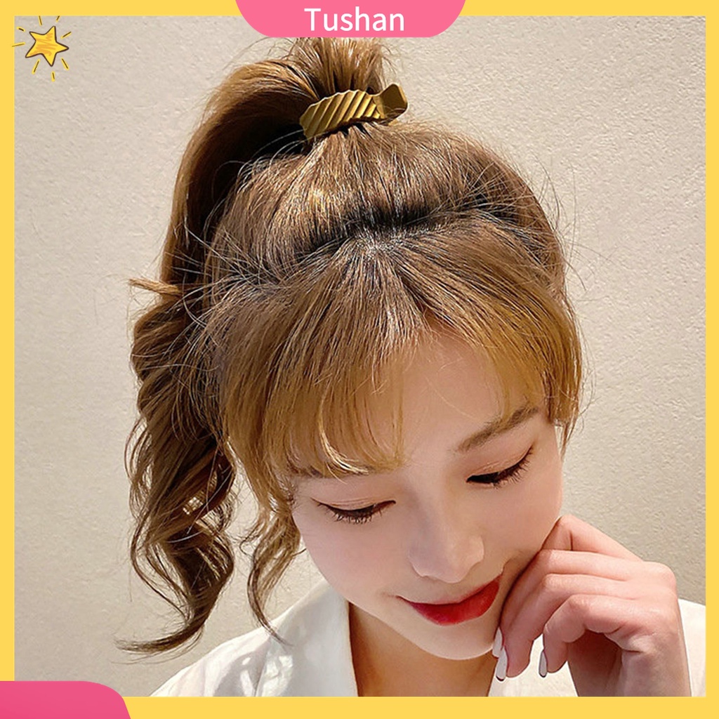 Kẹp Tóc Đuôi Ngựa Màu Trơn Chống Trượt Tiện Dụng Cho Nữ