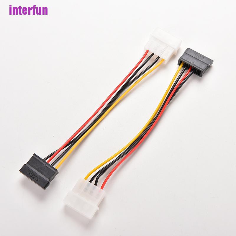 1 Dây Cáp Chuyển Đổi Nguồn Ổ Cứng 4 Pin Ide Molex Sang 15-pin Cho Ổ Cứng Sata