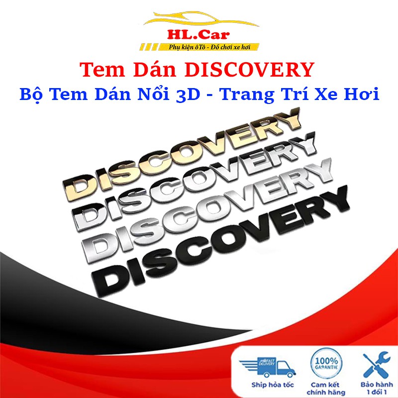 Chữ Discovery Nổi 3D - Decal 3D Trang Trí Xe Hơi