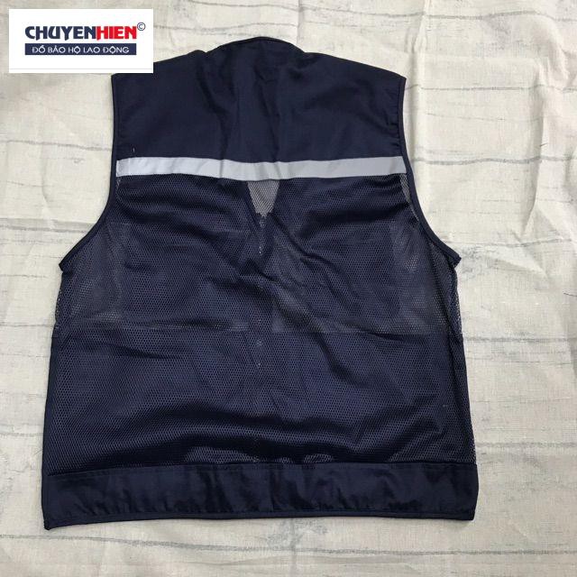 Áo gile kĩ sư có phản quang màu xanh than