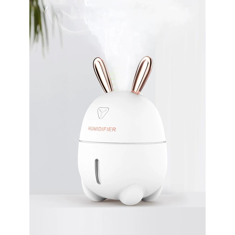 Máy khuếch tán tinh dầu phun sương hơi nước tạo ẩm hình tai thỏ có đèn Led Humidifier &amp; Rabbit