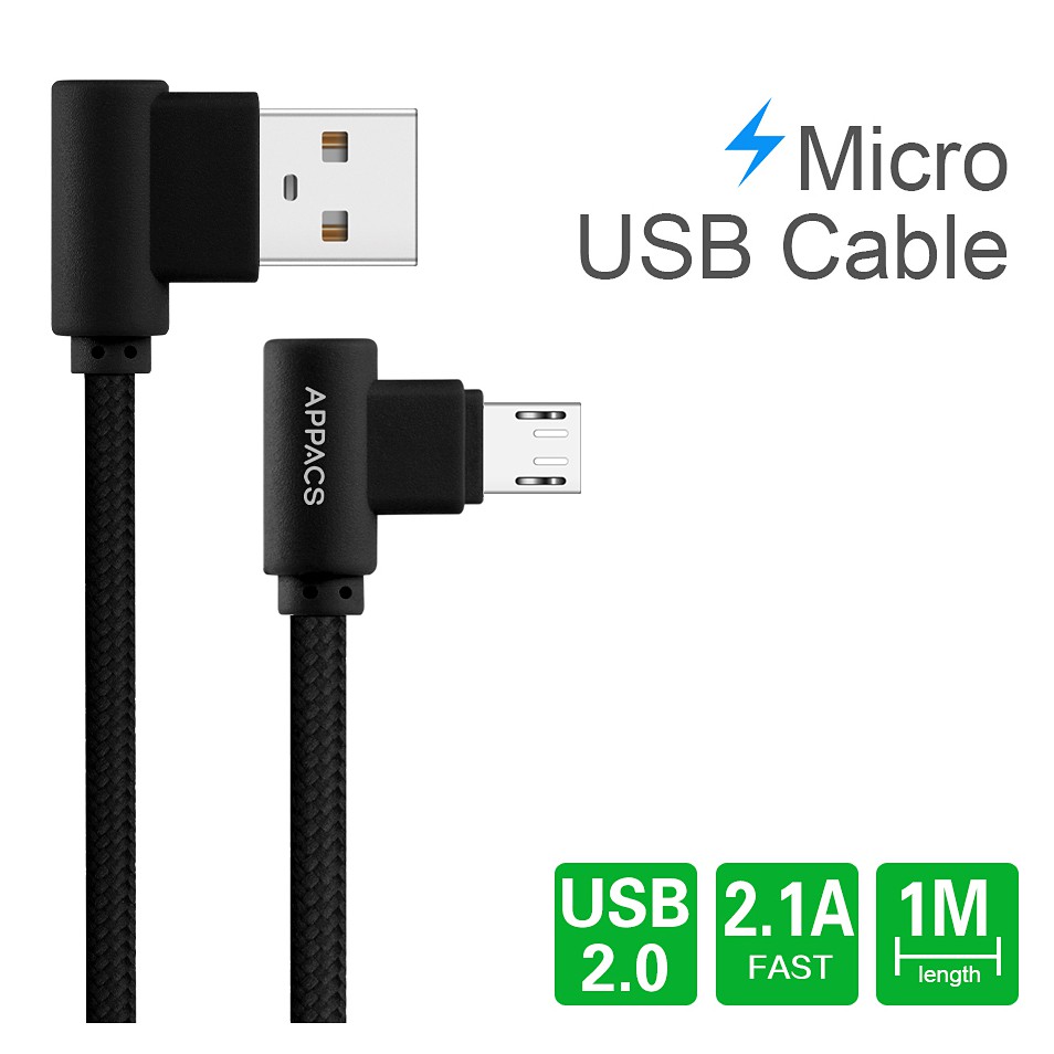 Cáp sạc Micro Usb vuông góc 90 độ cho game thủ