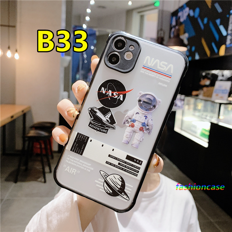 Realme 7 7i 6i 6 5i 5 6S 5S C11 C15 C17 C2 C3 C1 C3i 5 Narzo 10A 20 PRO 10 20A Camera Protection Case Skin Feel Astronaut Rocket Design