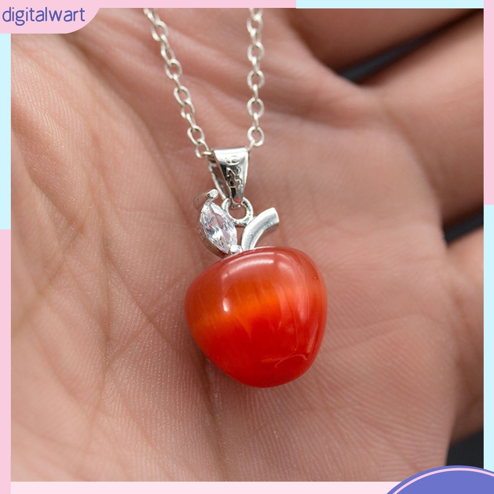 Mặt dây chuyền quả táo đỏ ngọc mắt mèo thời trang