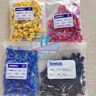 100c đầu cos pin đặc tròn PTV