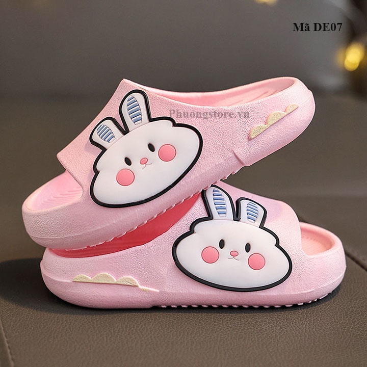 Dép cho bé gái từ 1-2-9 tuổi nhựa dẻo hình thỏ DE07