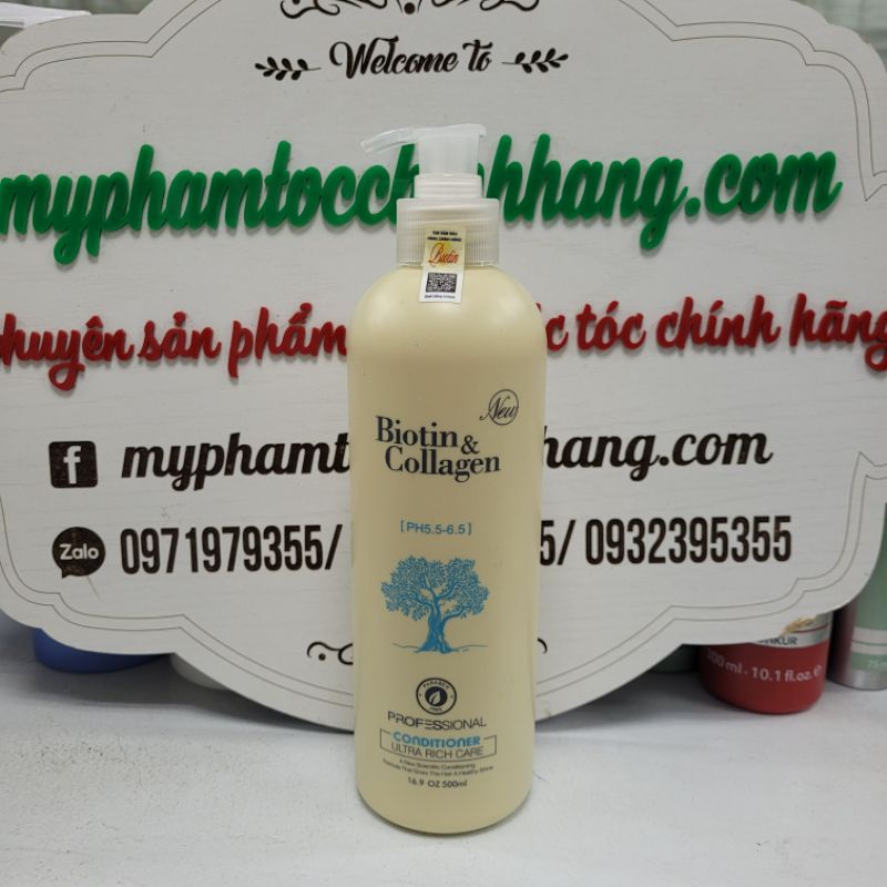 Lẻ dầu gội hoặc dầu xả phục hồi và kích thích mọc tóc Biotin &amp; Collagen 500ml - 1000ml